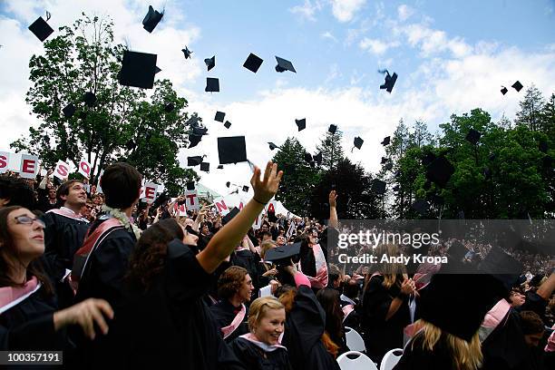 Students attend the Vassar College 2010 commencement at Vassar College on May 23, 2010 in Poughkeepsie, New York.