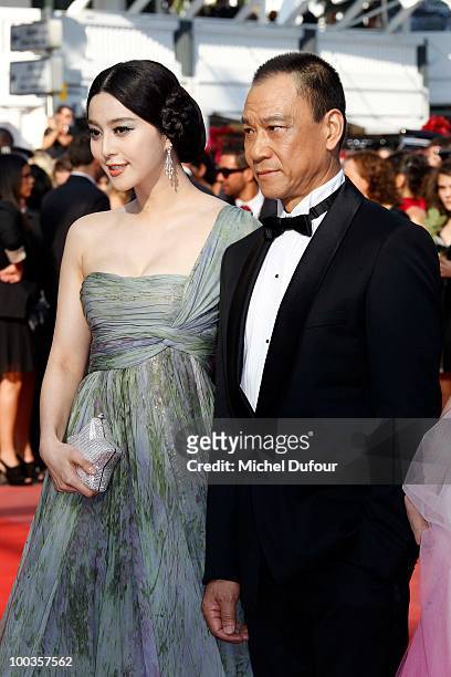 Fan Bingbing and guest attend the Palme d'Or Award Closing Ceremony held at the Palais des Festivals during the 63rd Annual Cannes Film Festival on...