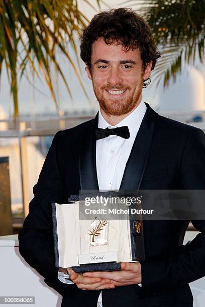 Elio Germano attends the Palme d'Or Award Photocall held at the Palais des Festivals during the 63rd Annual Cannes Film Festival on May 23, 2010 in...