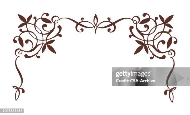 detailed border - swirl border stock illustrations