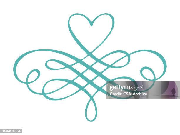 heart scroll - paper scroll stock illustrations