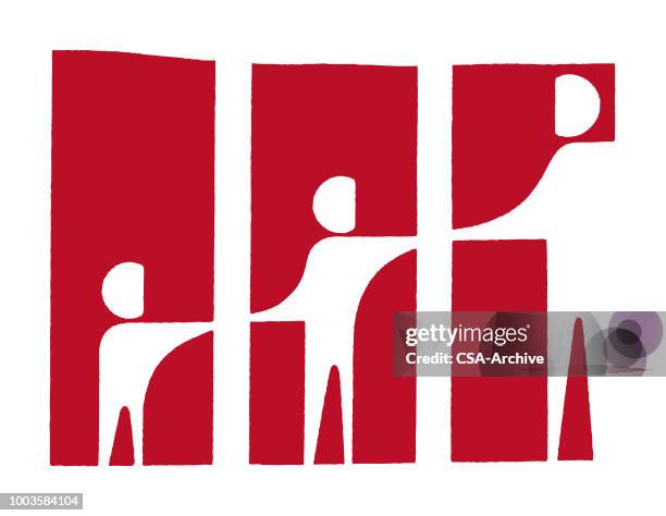 people holding hands - three people icon stock illustrations