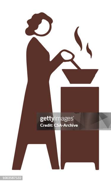 woman cooking - chef logo stock illustrations