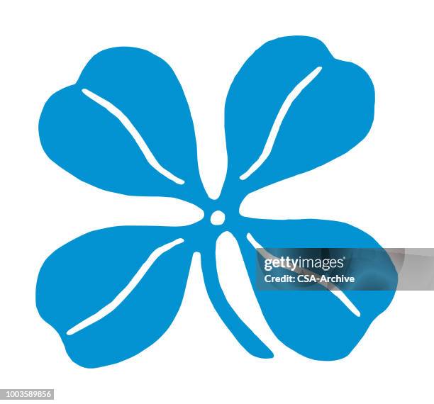 four-leaf clover - st patricks logo stock illustrations