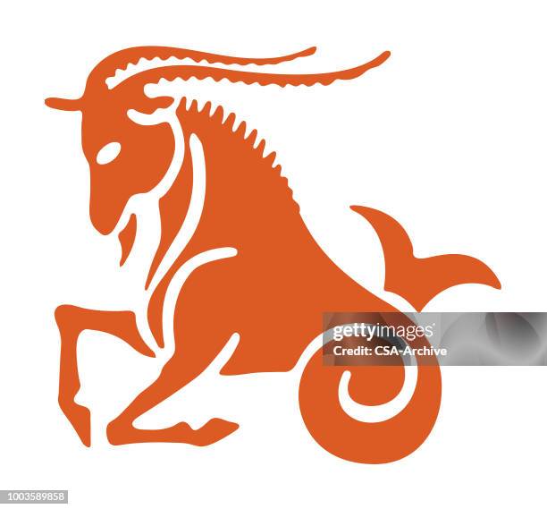 stockillustraties, clipart, cartoons en iconen met zee van steenbok geit - steenbok zodiac aardeteken