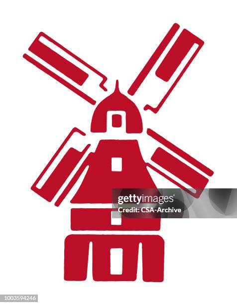 windmill - mill stock illustrations
