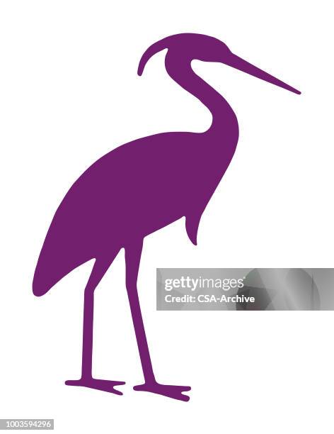 heron - crane bird stock-grafiken, -clipart, -cartoons und -symbole