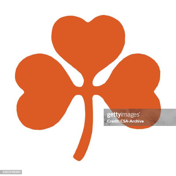 shamrock - orange heart stock illustrations