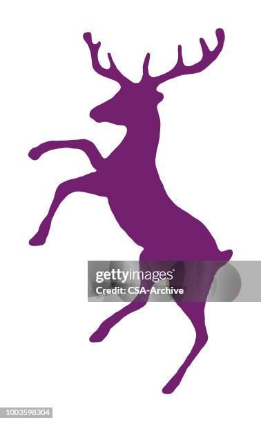stag rearing up - stag stock illustrations