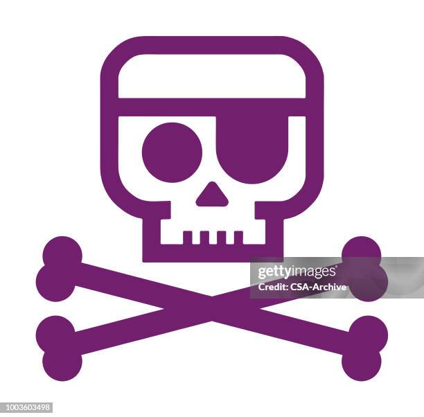 Crossbones Only Skull And Crossbones Logo High Res Illustrations - Getty Images