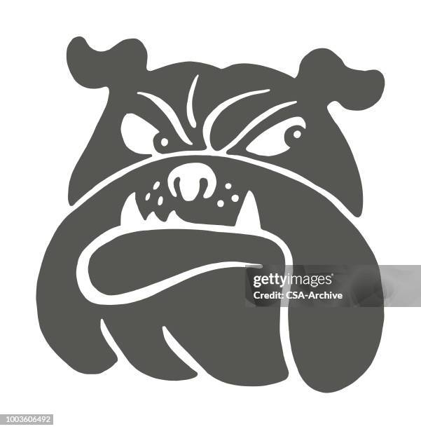 bulldog looking sideways - sports mascot logo stock illustrations