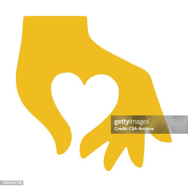 stockillustraties, clipart, cartoons en iconen met hand maken hart - hand with hart