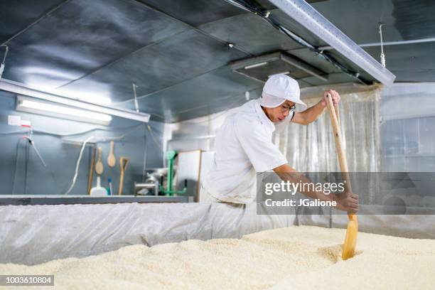 worker in a food processing factory - rice cereal plant stock pictures, royalty-free photos & images