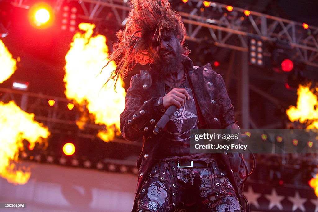 Rob Zombie performs at the 2010 Rock On The Range festival at Crew ...