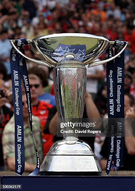 The Amlin Challenge Cup pictured during the Amlin Challenge Cup Final between Toulon and Cardiff Blues at Stade Velodrome on May 23, 2010 in...