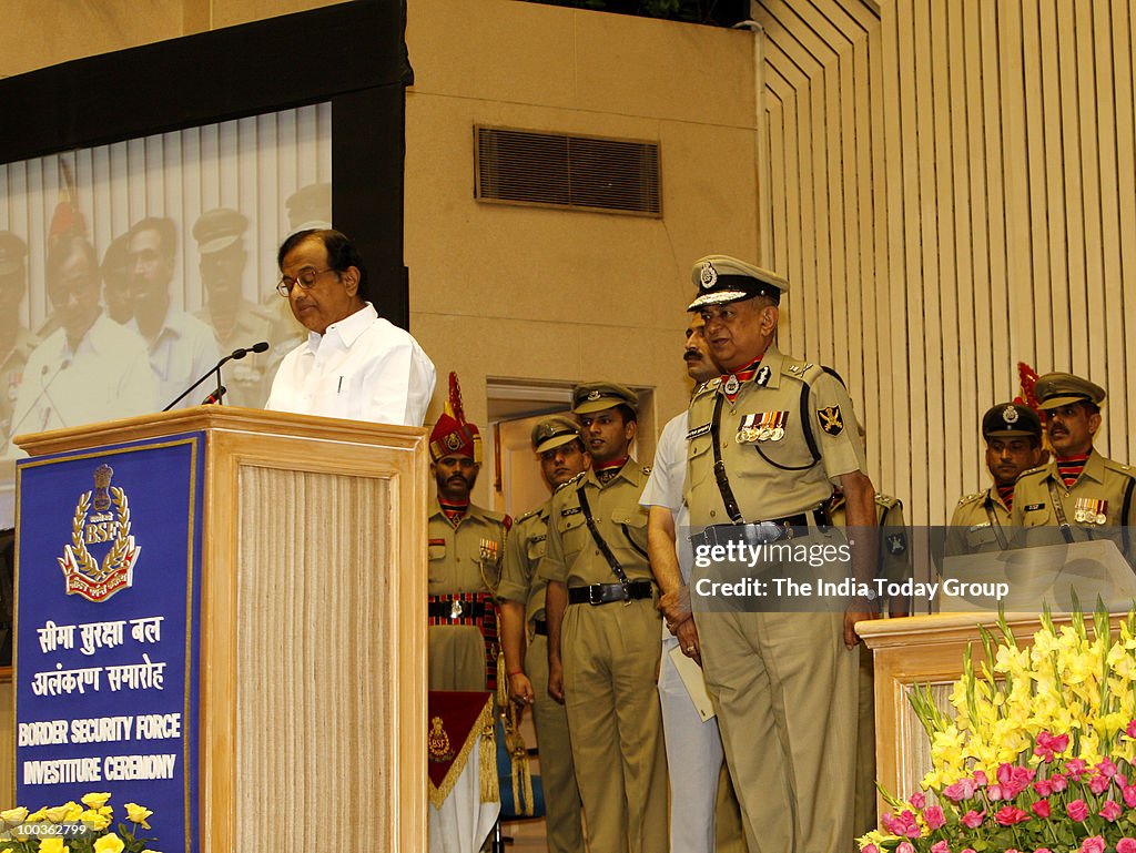 Chidambaram attends BSF's investiture ceremony