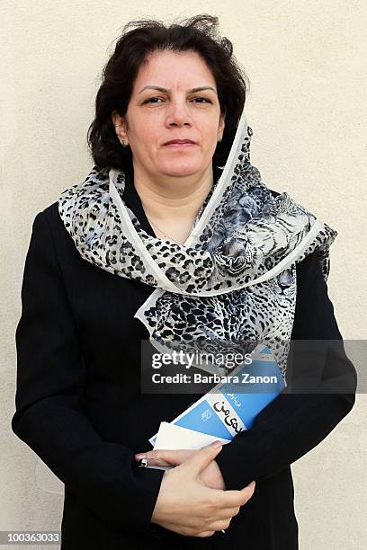 Iranian writer Fariba Vafi poses for a portrait session during "incroci di civilta", Venice literary Festival on May 19, 2010 in Venice, Italy.