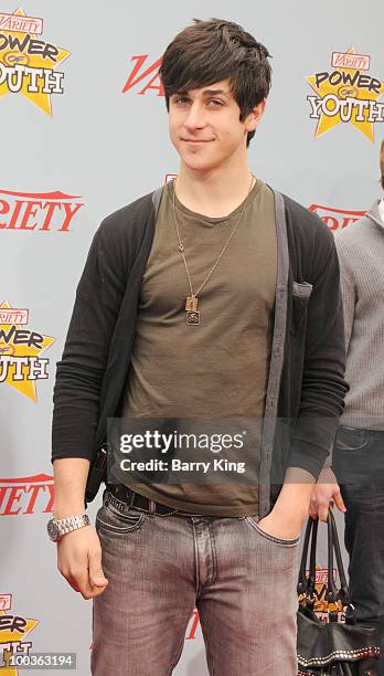 Actor David Henrie arrives to Variety's 3rd Annual "Power of Youth" event held at the Paramount Studios - backlot on December 5, 2009 in Los Angeles,...