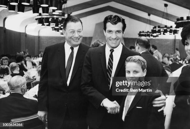 Toots Shore with his son and Hugh O'Brien Dec 28, 1961.