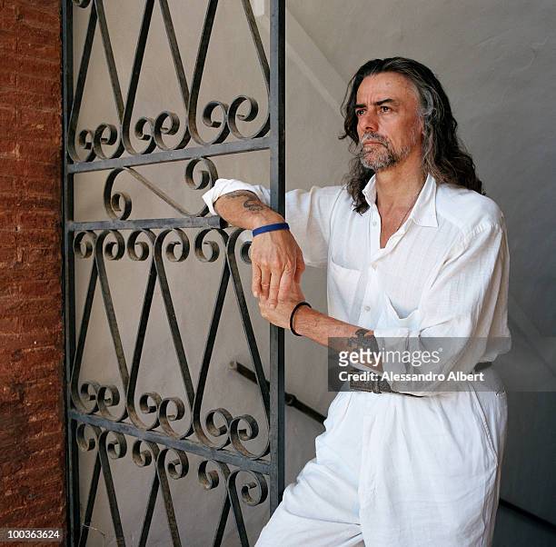 The wine consultant Gelasio Gaetani d'Aragona Lovatelli poses for a portraits session in the Villa Argiano on July 12, 2006 in Argiano, Italy