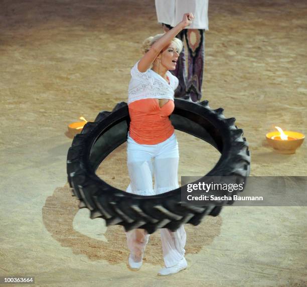 Sabrina Wasserthal performs her bet during the Wetten Dass...? Summer Edition on May 23, 2010 in Palma de Mallorca, Spain.