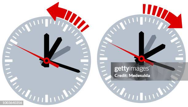watch day light calibrate - daylight saving time stock illustrations