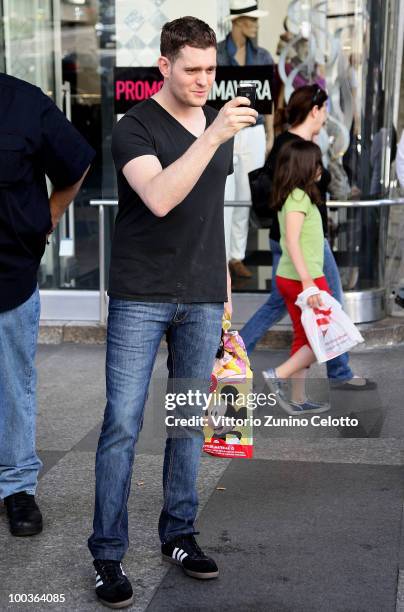 Singer Michael Buble is seen on May 23, 2010 in Milan, Italy.