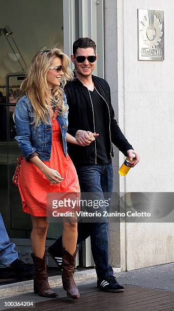 Singer Michael Buble and girlfriend Luisana Lopilato are seen on May 23, 2010 in Milan, Italy.