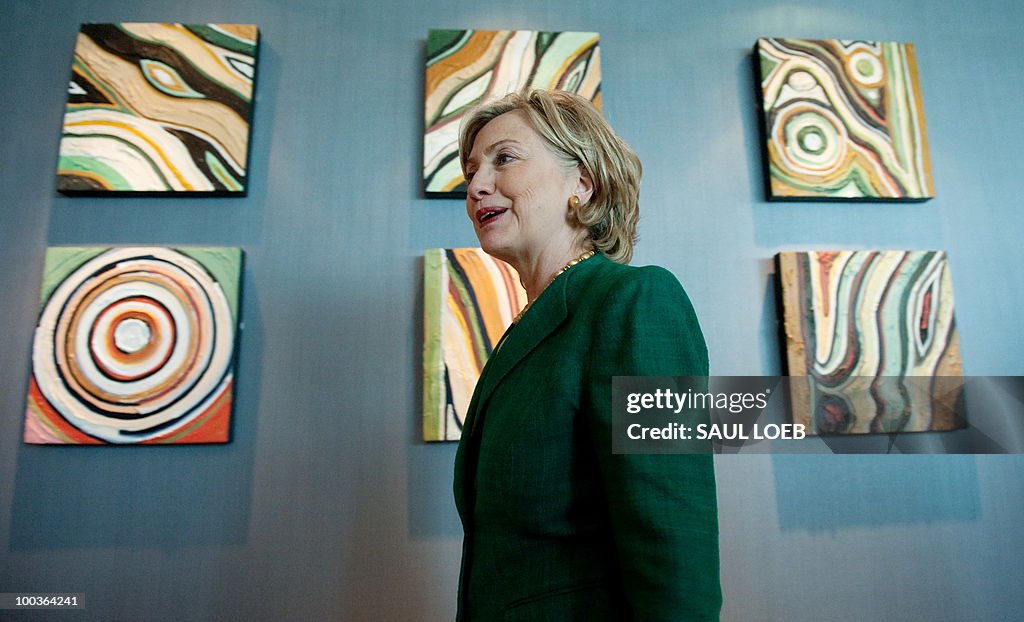 US Secretary of State Hillary Clinton ar