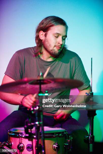 Fredrik Vogsborg of The Megaphonic Thrift performs on stage at The Harley on May 19, 2010 in Sheffield, England.