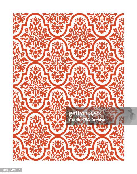 wallpaper pattern - damask stock illustrations