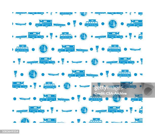 outdoor weekend pattern - trailer stock illustrations