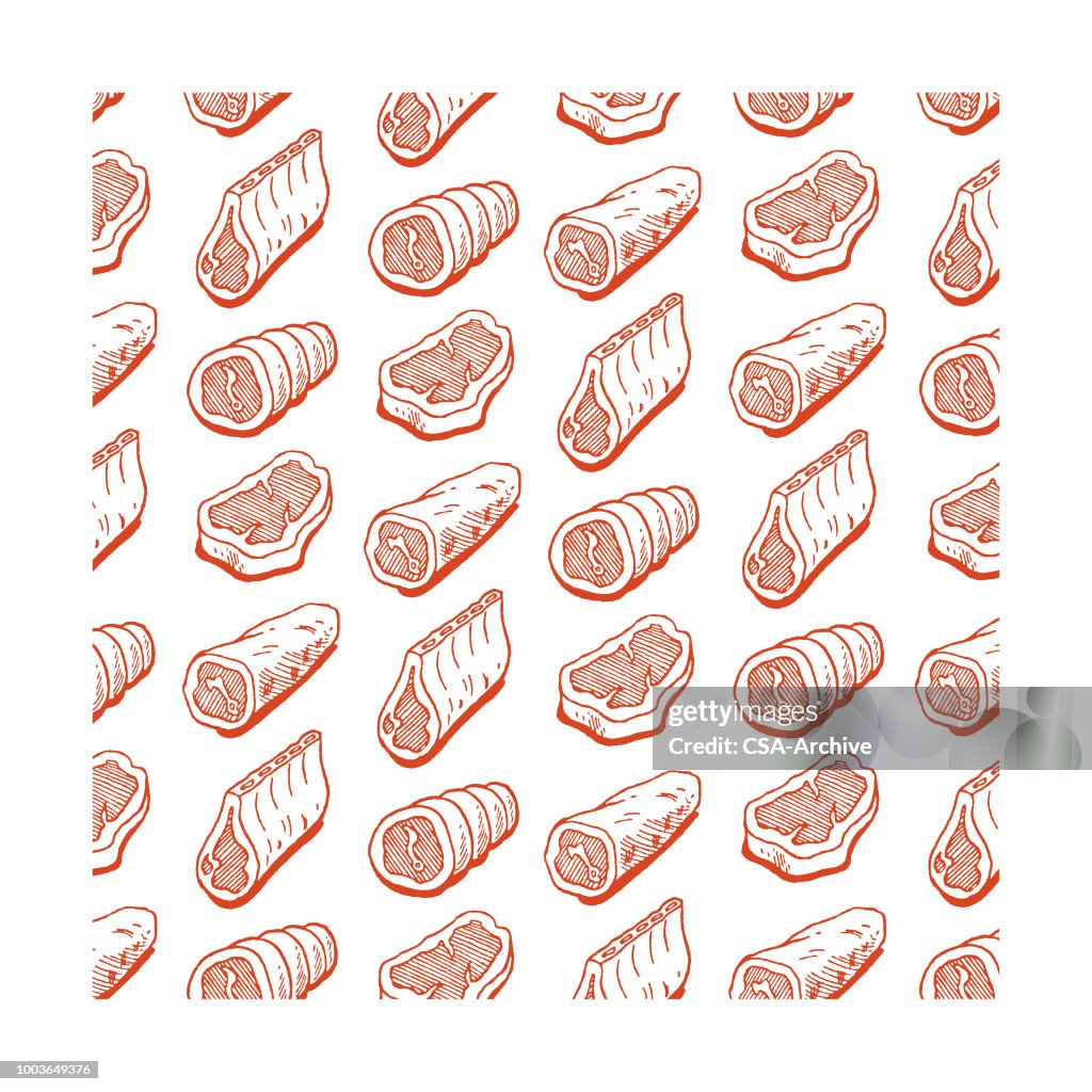 Seared Meat Pattern Assorted Meats Pattern High-Res Vector Graphic - Getty Images