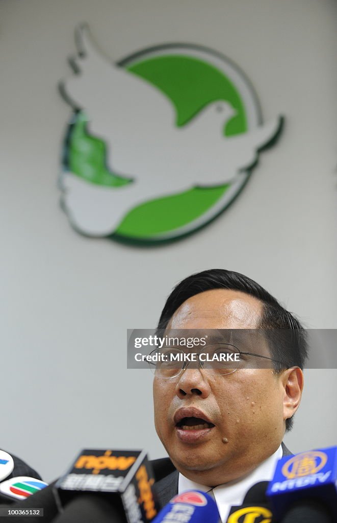 Democratic Party Chairman Albert Ho spea