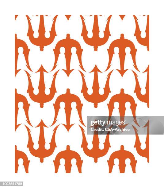 large trident pattern - trident stock illustrations