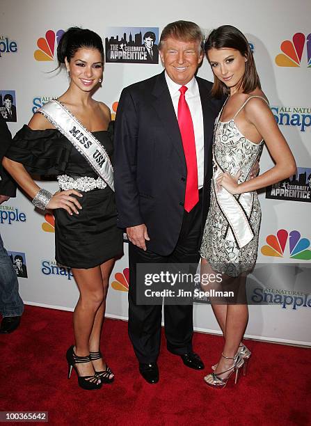 Miss USA Rima Fakih, Donald Trump and Miss Universe Stefania Fernandez attends "The Celebrity Apprentice" Season 3 finale after party at the Trump...