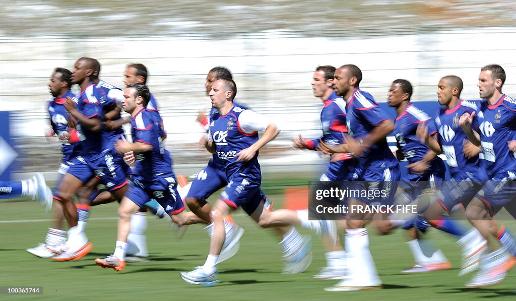 French national football team runs durin