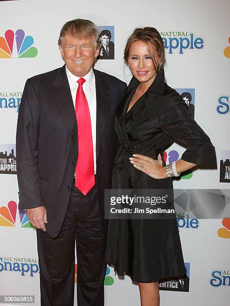 Donald Trump and wife Melania Trump attend "The Celebrity Apprentice" Season 3 finale after party at the Trump SoHo on May 23, 2010 in New York City.