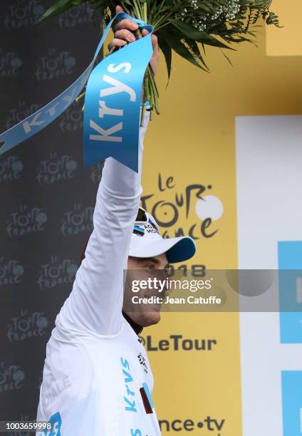 Pierre Roger Latour of France and AG2R La Mondiale retains the white jersey of best young rider following stage 13th of Le Tour de France 2018...
