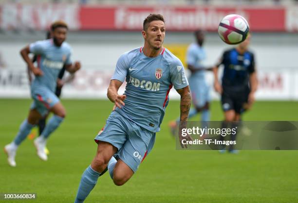 Stevan Jovetic of Monaco controls the ball during the Friendly match between SC Paderborn 07 and AS Monaco at Benteler-Arena on July 21, 2018 in...