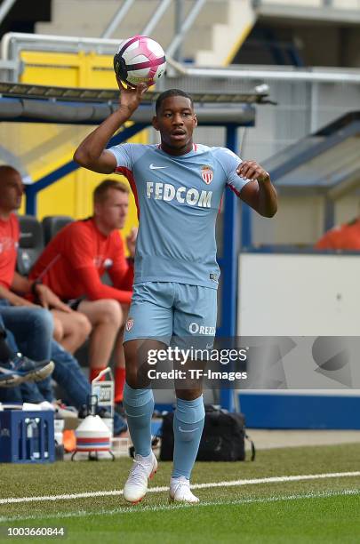 Ronaell Pierre-Gabriel of Monaco controls the ball during the Friendly match between SC Paderborn 07 and AS Monaco at Benteler-Arena on July 21, 2018...