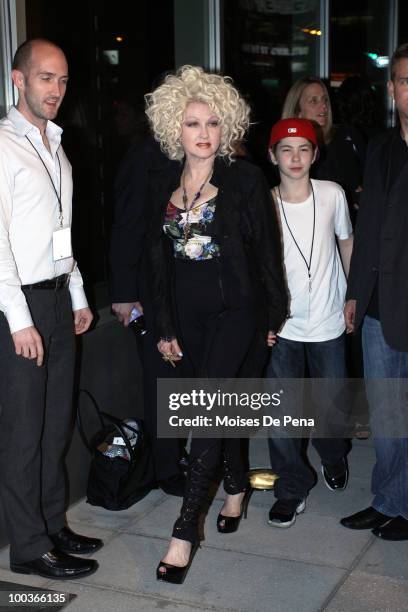 Cyndi Lauper and son Declyn Wallace Thompson Lauper attend "The Celebrity Apprentice" Season 3 finale after party at the Trump SoHo on May 23, 2010...