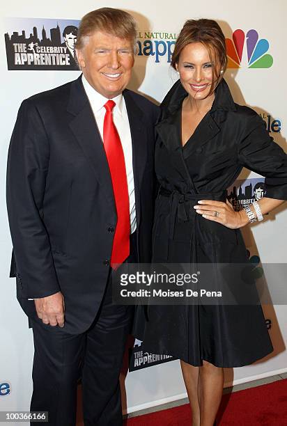 Donald Trump and Melania Trump attends "The Celebrity Apprentice" Season 3 finale after party at the Trump SoHo on May 23, 2010 in New York City.