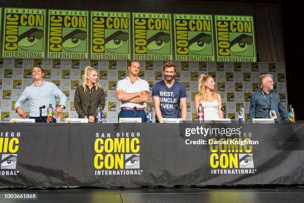 Actors Alex Hogh Andersen, Georgia Hirst, Alexander Ludwig, Clive Standen, Katheryn Winnick, and writer/creator Michael Hirst attend the Vikings...