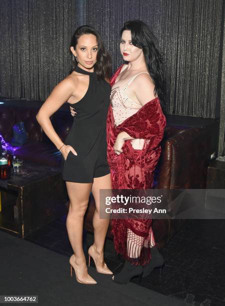 Cheryl Burke and Molly D'amour attend Private VIP Premier of Luxe Obscura at The Sayers Club on July 21, 2018 in Hollywood, California.