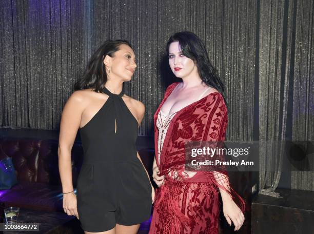 Cheryl Burke and Molly D'amour attend Private VIP Premier of Luxe Obscura at The Sayers Club on July 21, 2018 in Hollywood, California.