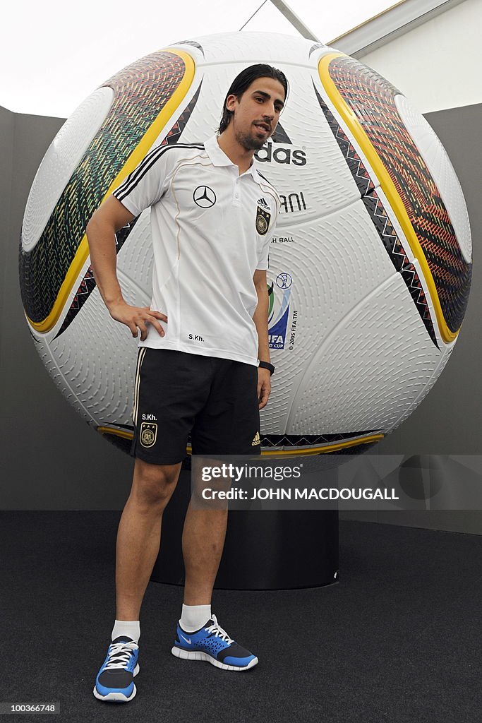 Germany's midfielder Sami Khedira poses