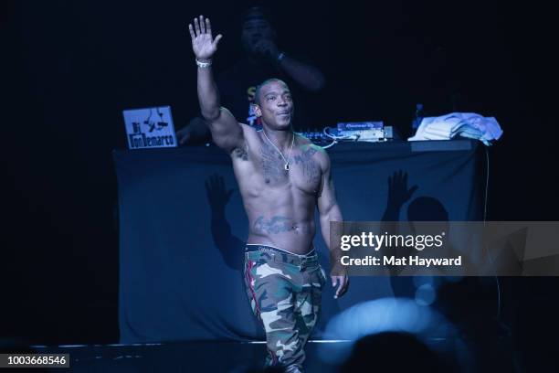 Rapper Ja Rule performs on stage during the All Star Throwback Jam hosted by HOT 103.7 at ShoWare Center on July 21, 2018 in Kent, Washington.