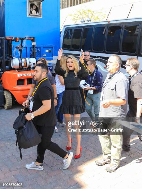 Amber Heard is seen attending DC Entertainment's Warner Bros. Pictures 'Aquaman' Autograph Signing during Comic-Con International 2018 at San Diego...