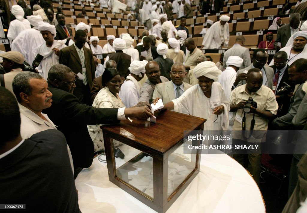 Members of the Sudanese Parliament vote